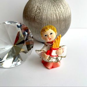 Vintage 1970s choir boy singing, ceramic figurine